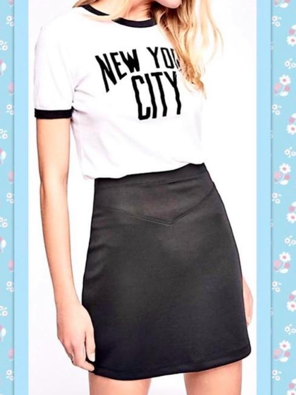 Free people Skirt Womens‎ Size XS Classic A Line Mini Black Ponte knit pull on